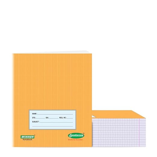 Sundaram Small Notebook | Hard Bound | 172 Pages | 15.5 x 19 cm | Single Line | Pack of 12 - Image 2