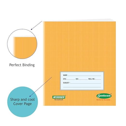 Sundaram Small Notebook | Hard Bound | 172 Pages | 15.5 x 19 cm | Single Line | Pack of 12 - Image 3