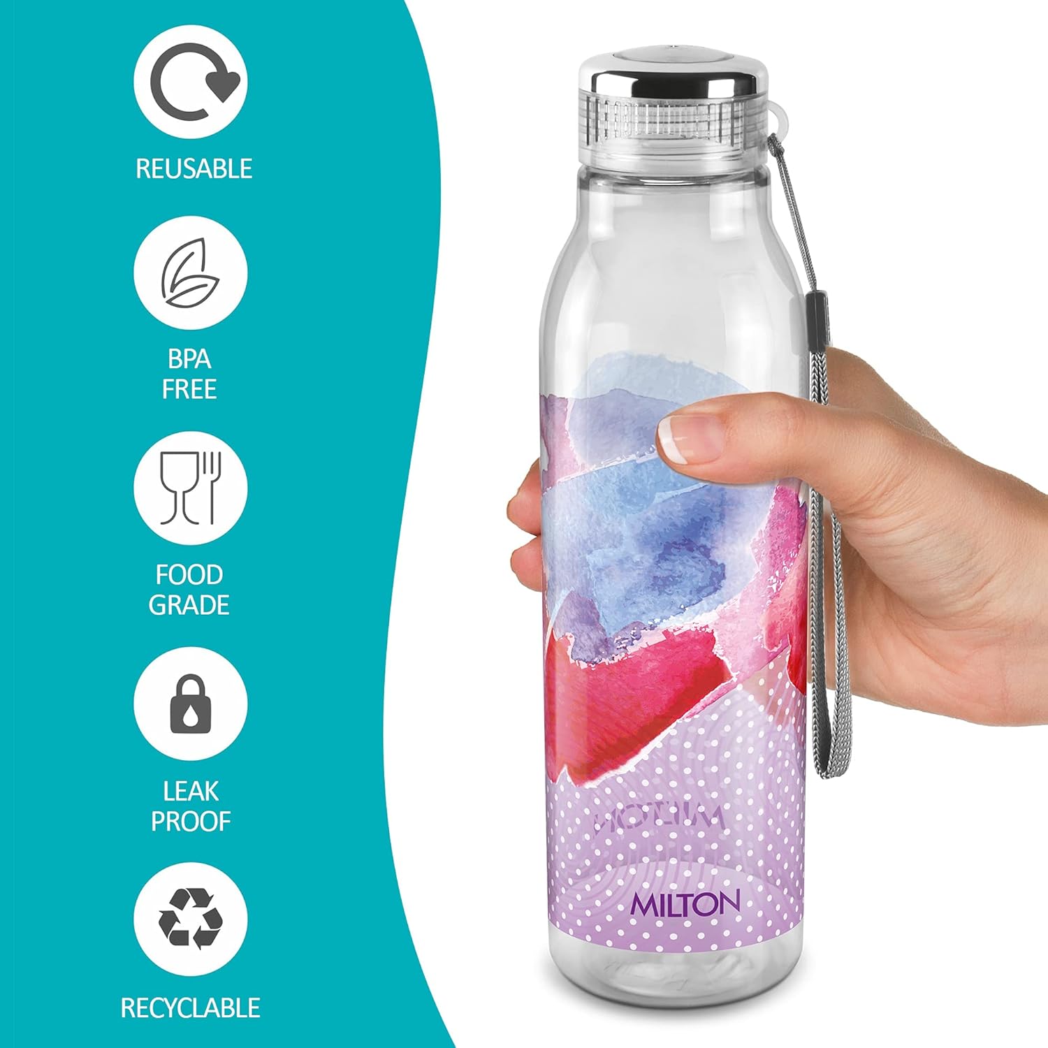 Milton Helix 1000 Pet Water Bottle, 1 Piece, 1 Litre, Purple - Image 4